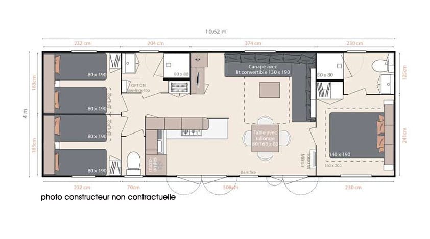 Plan Mobil-home Grand Horizon